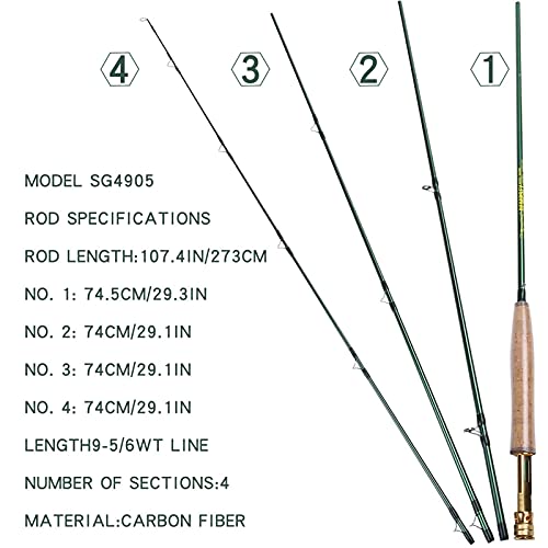 2.7M Ultralight Fly Fishing Rods Lw 5/6 4 Sections Fast Action Freshwater Fly Rods for Trout Salmon Fishing Tackle Telescopic Fishing Rod (Color : D) (G) - Image 2