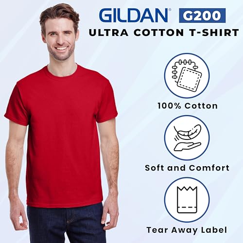 Gildan Brands Mens T-Shirt Ultra Cotton, 6 oz. Adult Tee, Multipack 1I3I6I102