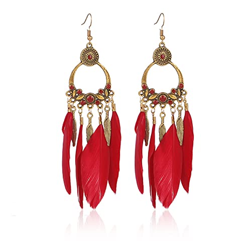 Boucles d'oreilles en plumes bohèmes pour sublimer votre look de festival d'été