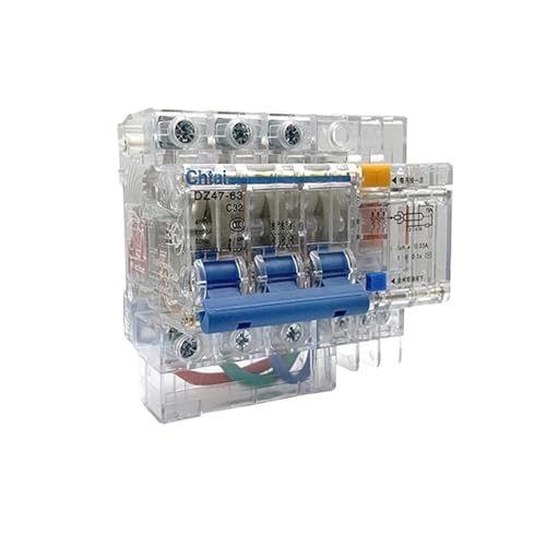 Disjoncteur différentiel DZ47LE-63 type C 63A transparent 5 pièces