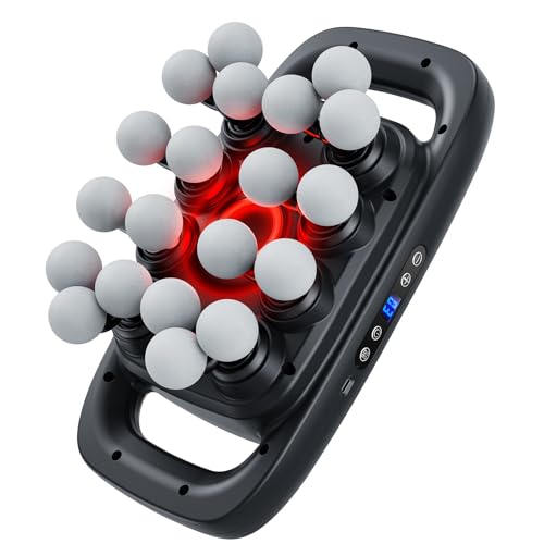 Jogfit 20 Head Massage Gun Deep Tissue Back Massager for Athletes for Pain Relief Multi Head Massage Gun with 3 Modes & 30 Intensities Silent Gifts for Men Women(Also 16 Head Option)