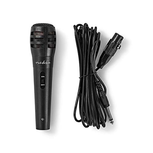 NEDIS MPWD15BK Uni-Directional Dynamic Microphone, sensitivity 72dB +/- 3dB, 80Hz-12kHz, Wired 5m,Black