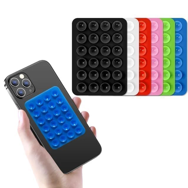 EDNITA Suction Phone Case, Phone Suction Sticker, Silicone Suction Phone Case for Hands-Free Mobile Accessory Holder Grip, Video Phone Accessory Compatible Mirror, Shower (Multicolor-Pack of 6)-picture-21
