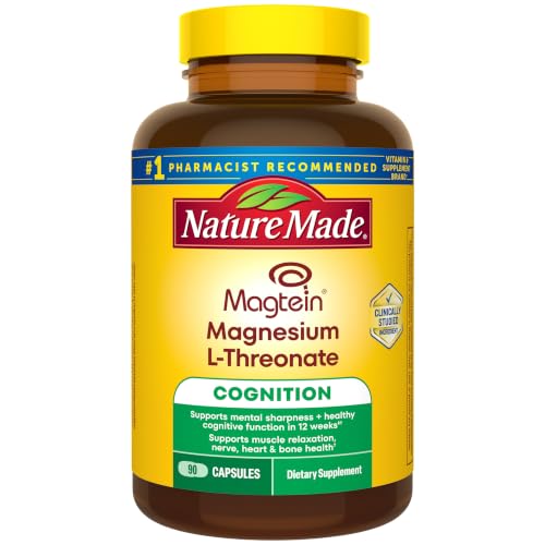 Nature Made Magtein Magnesium L-Threonate, Cognitive Support, 90 Capsules | Magnesium Supplement that Provides 144 mg of Magnesium from 2000 mg Magnesium L Threonate, 30 Day Supply - image 1