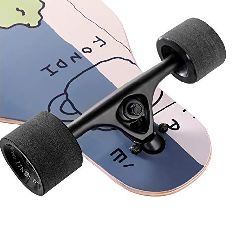 Image of Junli 41 Inch Freeride Longboard Skateboard - Skateboard Cruiser for Cruising, Carving and Downhill(Floral)