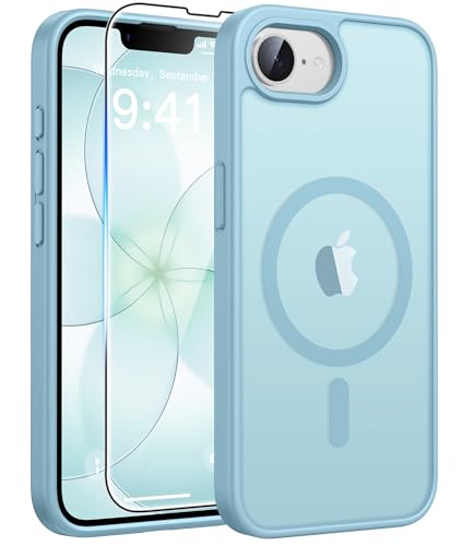 Image of FNTCASE for iPhone 17e Case: iPhone 16e Phone Case [Compatible with Magsafe] Translucent Matte Cases with [Screen Protector] Military Grade Shockproof Protective Phone Cover - Teal