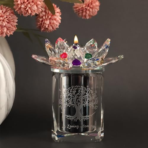 Contid 2023080201 Small Urns For Human Ashes,Handmade Mini Crystal Ashes Cremation Keepsake Photo Urn Tree Of Life Mini Decorative Urns,For Sharing Loved Ones Pet Ashes Remember Your Love One Lost cover