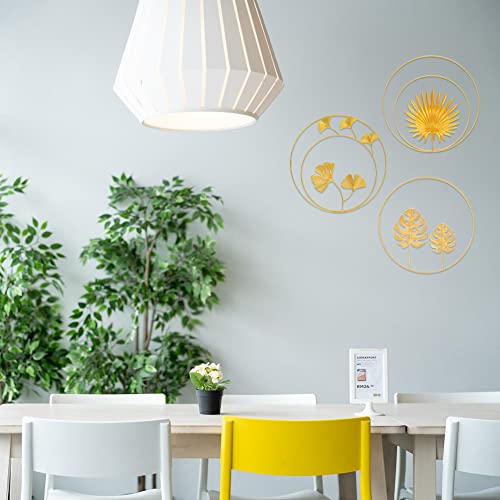 Resome 3 Pcs Gold Wall Decor, 11Inch Gold Metal Wall Art Decor Gold Ginkgo Maple Monstera Leaf Wall Decor For Bedroom, Easy Installation Great For Livingroom Hotel Office Home Decor Mothers Day Gifts #TOP1
