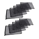 Toddmomy 10 Piezas Bolsa Filtro Malla para Acuario Negra con Resistente y Transpirable Filtro Pecera Duradero y Lavable para Filtración Mecánica con Cierre Seguro para Anillos de