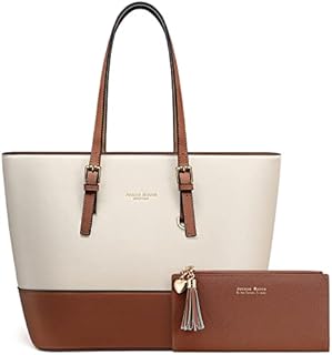 Jocose Moose Women Handbag Laptop Tote Bag Large PU Leather Shoulder Bag Designer Lightweight Computer Tote Bag, Gift with a Ladies Purse