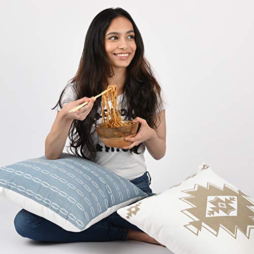 Folkulture Decorative Throw Pillow Covers, Cushion Cases Or Pillow Cases For Couch, Sofa, Bedroom, Set Of 4 Farmhouse Pillow Covers 18 X 18 Inches, Bohemian Pillows For Home Decor, 100% Cotton, Reef #TOP5