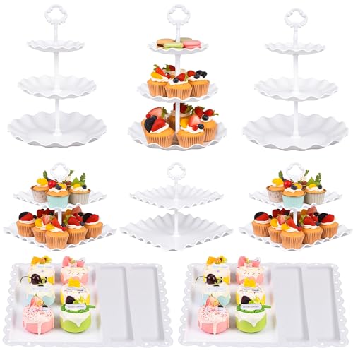 DIDROOM 12-Pack Dessert Table Display Set, 6 Cupcake Stands and