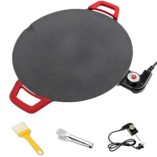 Parrilla eléctrica de interior con plancha antiadherente, Parrilla de mesa compacta de calentamiento rápido para filetes, hamburguesas, panqueques, BBQ y cocina diaria(14inch(3-5 people))