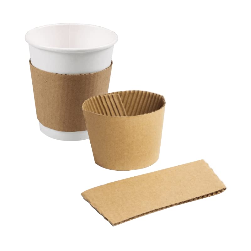Concession Essentials Paper Coffee Sleeves. Fits 10 oz. - 20 oz. Cups (Pack of 50), Natural Kraft. Insulated for Hot Cups.,Brown - Image 2