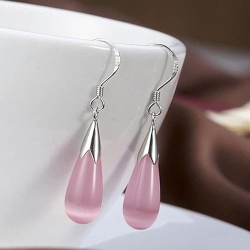 Teardrop Earrings For Women Dangle Plated Silver Nickle Free Earrings For Women Girls Teens Charm Gifts (Water_Drop_Pink) #TOP1
