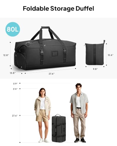 TOPEAST Foldable Large Duffle Bag for Travel with Shoes Compartment — view 5