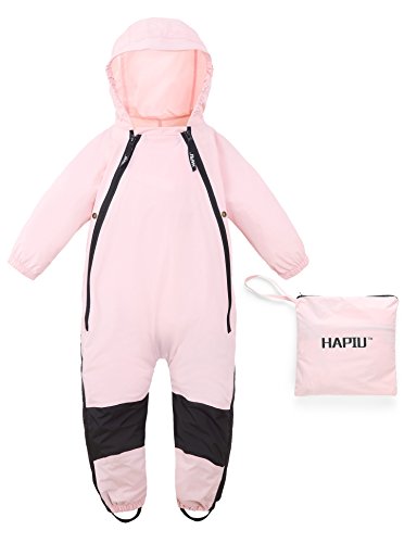 HAPIU Kids Toddler Rain Suit Muddy Buddy Waterproof Coverall,Pink,3T,Original