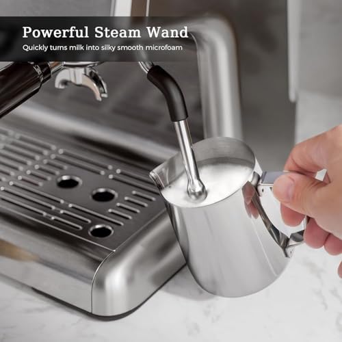 Kismile Espresso Machine with Grinder, 20 Bar Expresso Coffee Machines with Milk Frother, Expresso Machines for Home, Removable Water Tank, Perfect for Cappuccino, Latte — view 4
