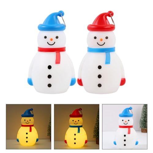 Angoily 2 Peças Luzes LED De Boneco De Neve De Natal Iluminado Boneco De Neve Lanterna De Plástico F