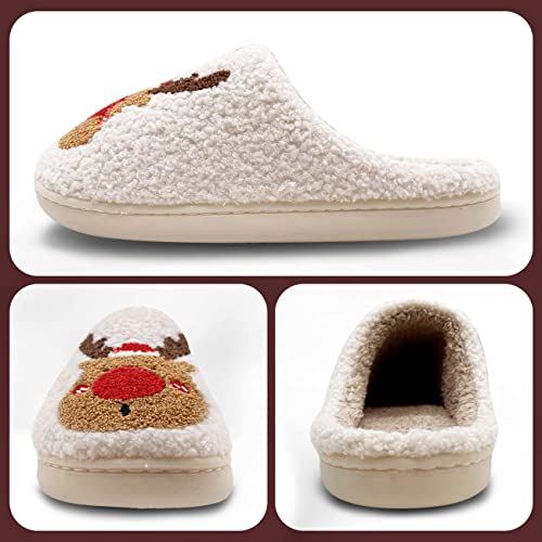 Reindeer Slippers for Women, Christmas Slides, Slip-On Indoor Outdoor Slippers3