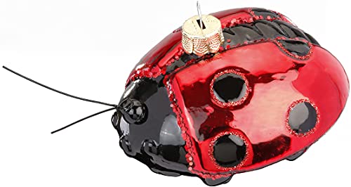 MAGIC Christbaumschmuck Weihnachtskugeln Figuren Glas mundgeblasen Weihnachtskugeln Weihnachtsschmuck Baumkugeln Baumschmuck, Marienkäfer, Glas, 5 cm, Figürlicher Glasschmuck