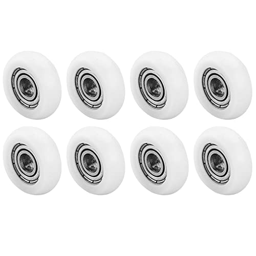 YUANQIAN Set mit 8 Rollen für Duschtüren, Durchmesser 16 mm, Weiß, 16 mm x 4 mm, (XL-4 x 16 x 6)