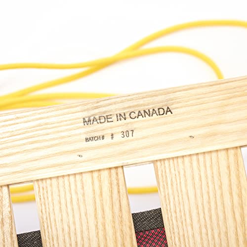 Snow Sleds For Kids – Wood Snow Sled With Cushion Seat And Pulling Rope – Snow Sled Premium Canadian Quality From Ash Hardwood – Sleigh Toboggan #TOP7