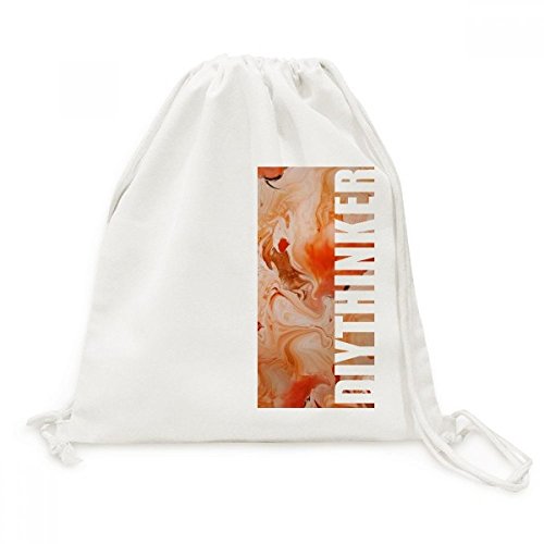 Toile drawstring backpack au motif abstrait moderne avec finition soignée et durable