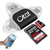 Mineup Multi-Port 4 in 1 Universal SD TF Kartenleser, SD Kartenleser, Micro SD Card Reader, Highspeed OTG Adapter Kartenlesegerät, SD Kartenleser Usb C Speicherkartenleser für Android Phone iOS Kamera