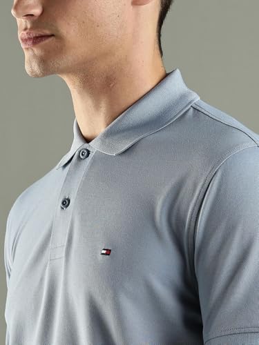 Image of Tommy Hilfiger Solid Regular Fit Cotton Polo T-Shirt