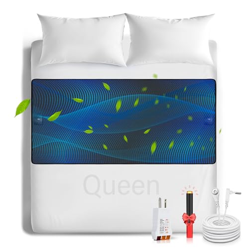 RBFSAH Grounding Mat for Bed Earth Connected Grounding Mattress Cover Kit for Improve Sleep, Pain Relief, Queen 27"x60"