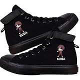 Jungkook Shoes Jimin High Top Sneakers Cartoon Image J-Hope Rap Monster Jin SUGA V Signature Canvas Shoes