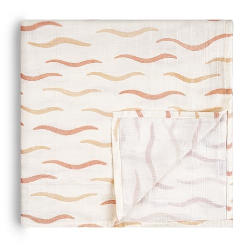 Image of HECCEI Muslin Baby Swaddle Blanket Bamboo Cotton 47 x 47 Inches | Soft Breathable Receiving Blanket Swaddles for Newborn Registry Gift for Baby Showers