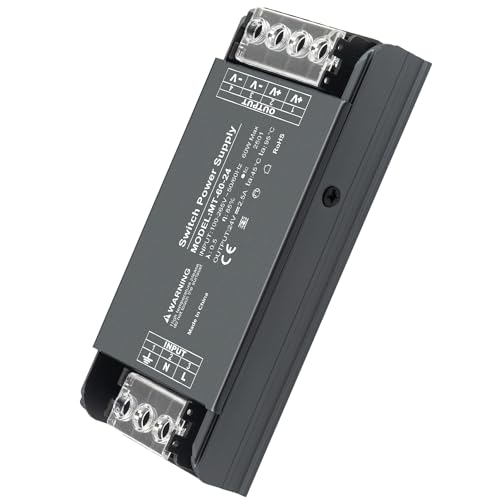 Karyoosi Transformador LED 24V 60W 2.5A, Fuente de Alimentación 24V, Transformador 220V a 24V, Driver LED Compacto y Robusto para Lámparas y Tiras LED