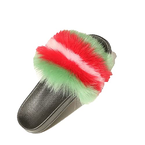 Sandales pour femmes imitation fourrure anti-frottements | Mules plates ultra confort
