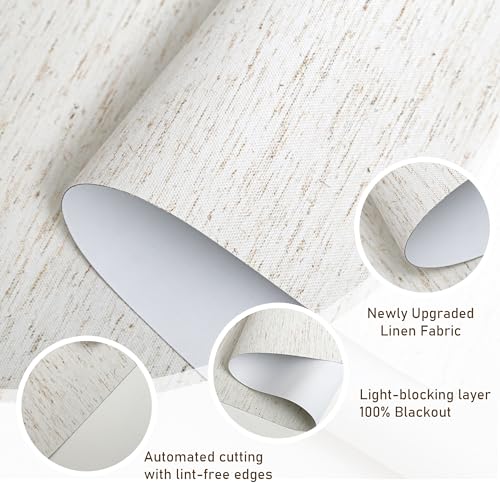 Image of AOSKY Cordless Blackout Roller Shades for Windows, 24 inch W x 72 inch H, Linen