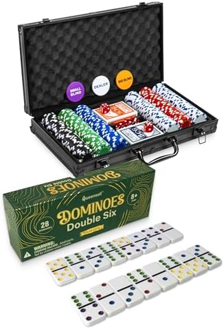 Set de Dominó para Adultos con Póker y 300 Fichas 11.5g