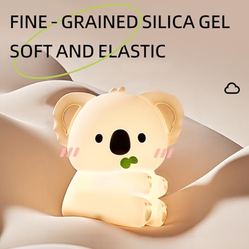 Image of Koala Night Light, 7 Colors Dimmable Bedside Lamp, Touch Control Night Lamp with Timer for Kids Adults, Used for Camping Party Room Decor (Koala)