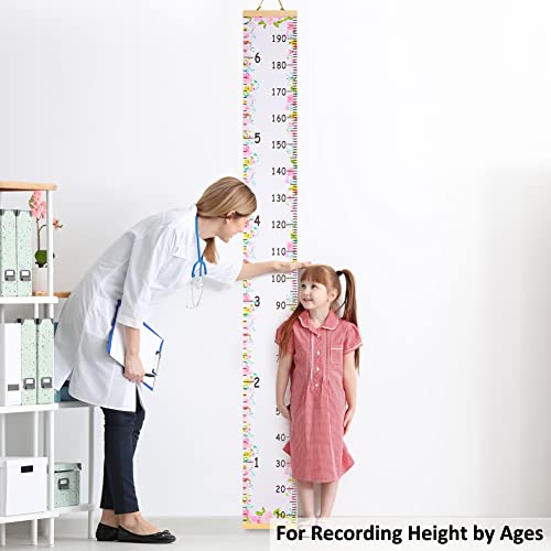 Beinou Baby Growth Chart Ruler For Kids Wood Frame Height Measure Chart 7.9In X 79In Canvas Hanging Height Growth Chart #TOP3