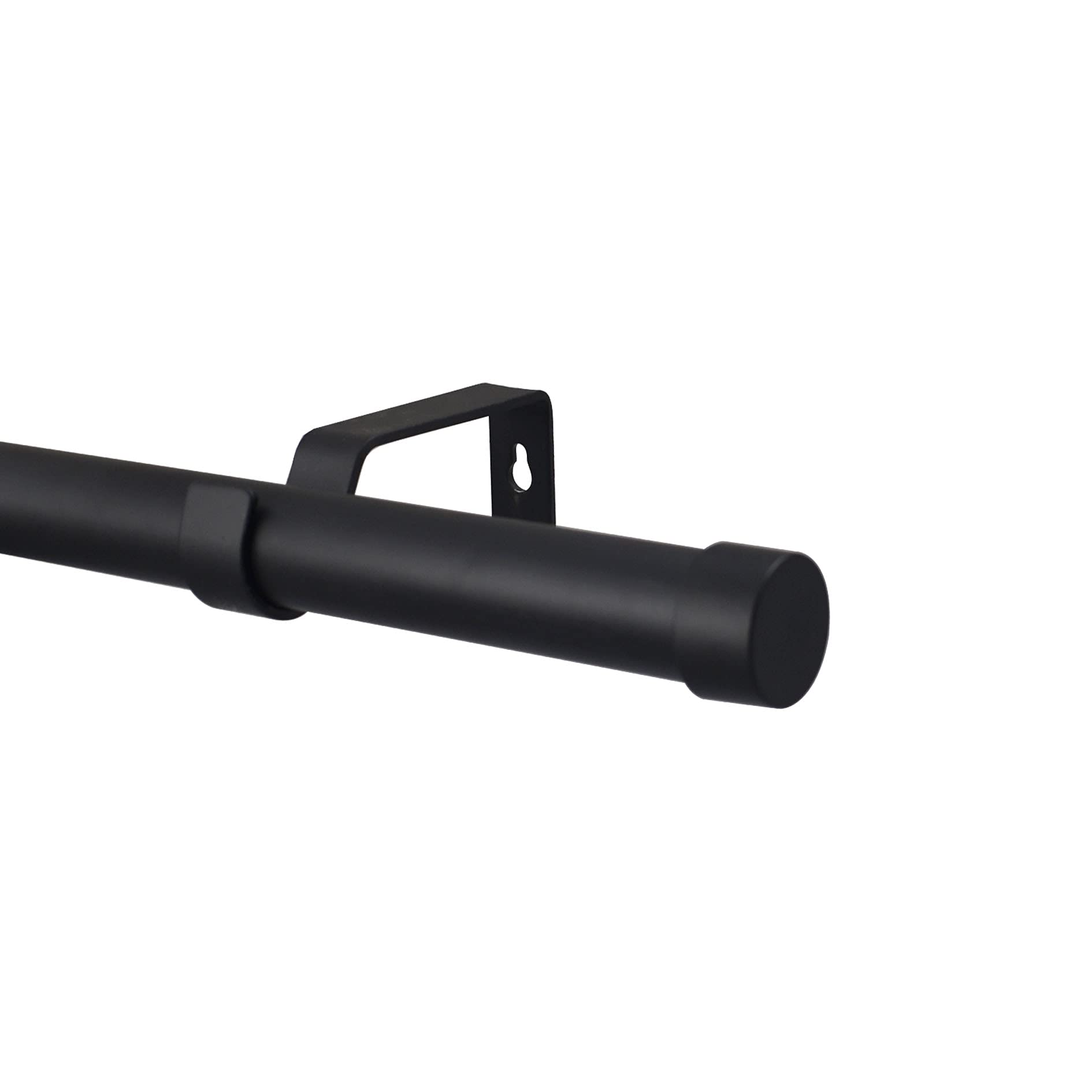 YHO Extendable Curtain Pole Matt Black Metal Curtain Pole Set 28mm Includes Finials, Brackets & Fittings (3m - 4m Extendable, Riga Finial)