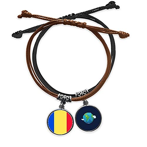 Pulsera de cuero de Rumania ideal para llevar en partidos y eventos culturales