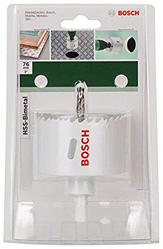Image of BOSCH 2609255617 HSS Bi-Metal Holesaw 76mm | Fast Cutting in Wood, Metal & Plastics | Vario Tooth for Smooth Performance | One-Piece Low-Vibration Design | Fits All Brands with Hex Connection