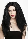 ♥ ️ Peluca versátil para mujer: Úsala para múltiples disfraces: Cruella, Morticia, Bruja, Vampiro o Novia Malvada.