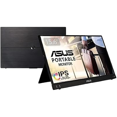 ASUS ZenScreen 15.6 1080P Portable Monitor (MB16ACV) - Full HD, IPS, Eye Care, Flicker Free & VA24DQ 23.8 Monitor, 1080P Full HD, 75Hz, IPS, Adaptive-Sync/FreeSync, Eye Care