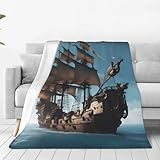 Instructions de lavage : notre couverture imprimée bateau pirate est lavable en machine à l'eau froide. Séchage rapide, facile à entretenir, durable, ne pas utiliser d'eau de Javel