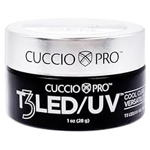 Cuccio Pro T3 LED/UV Cool Cure Versatility Gel - Self-Levelling - Incredibly Flexible - Strong Adhesion - High Shine Finish - Fast Application - Quick Cure - Gold Dust - 1 Oz Nail Gel