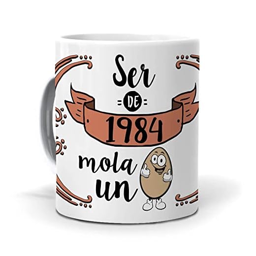 Taza Única Para Cumpleaños | Ser de 1984 Mola un Huevo | Regalo Original para Café y Té | Diseño Divertido y Exclusivo | Idea de Regalo | Cerámica Capacidad de 350 ML