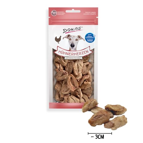 DOKAS Hühnerherzen, gefriergetrocknet – Natürlich! Lecker! Einzigartig! – 8 x 22 g
