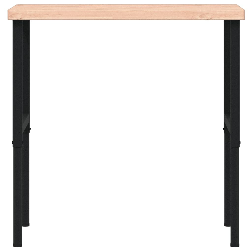 Banco da lavoro in legno massello di faggio rettangolare, 100 x 60 x (73-99,5 cm), stabile tavolo da lavoro con struttura in metallo verniciato a polvere, grande piano di lavoro per accessori per
