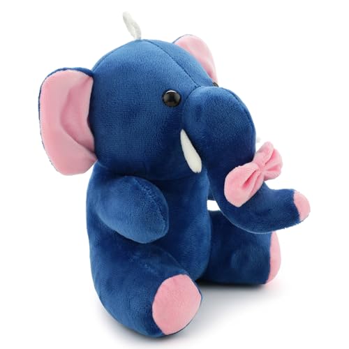 Image of Soft Dark Blue Elephant Plush Stuffed Toy with Cute Hug-Friendly for Babies, Toddlers & Children Safe, Lightweight & Easy to Clean (28 CM)